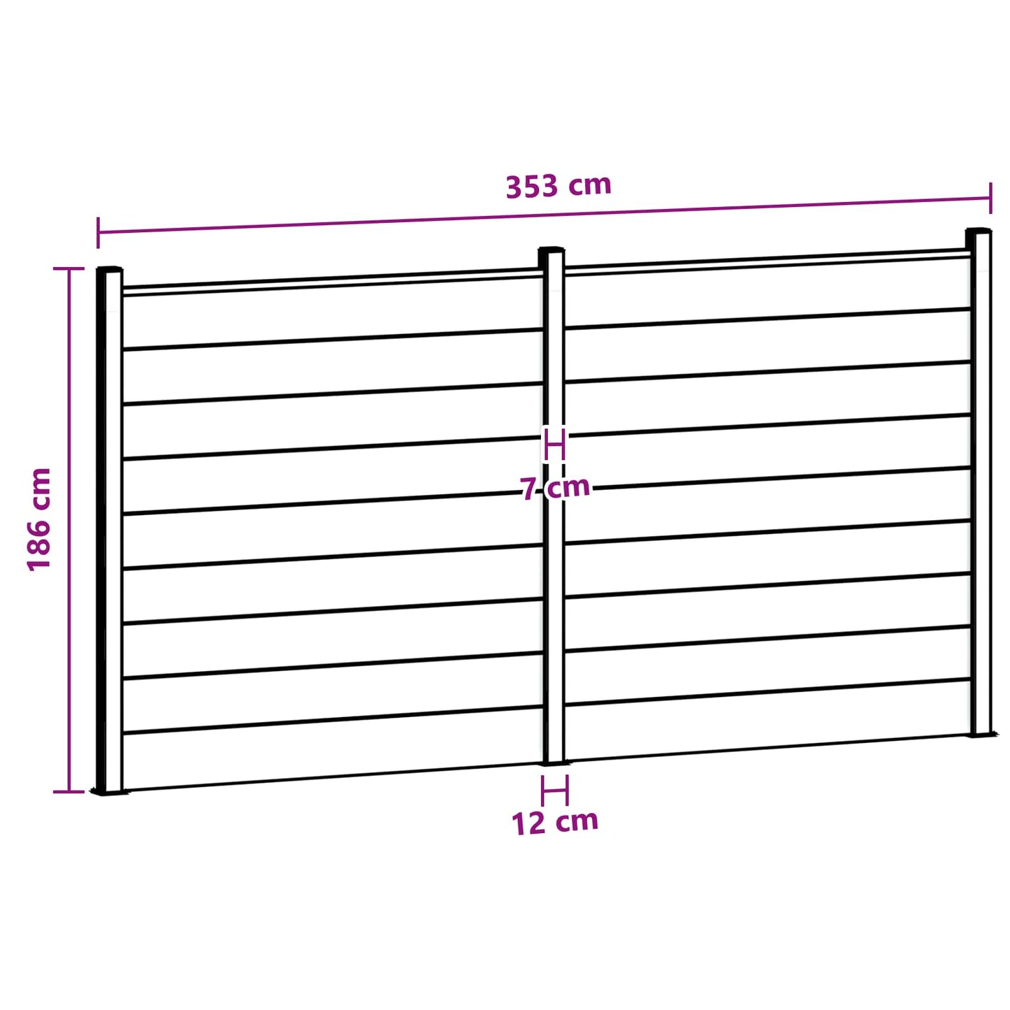 Fence Panel 2 pcs WPC and Aluminium Brown