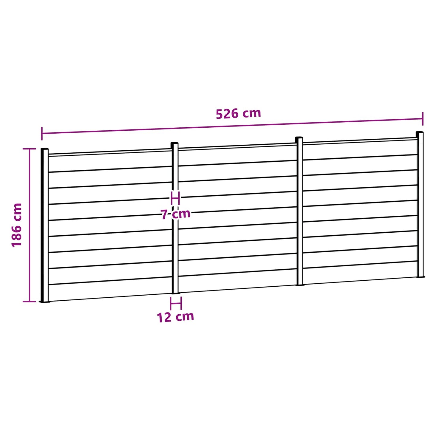 Fence Panel 3 pcs WPC and Aluminium Brown