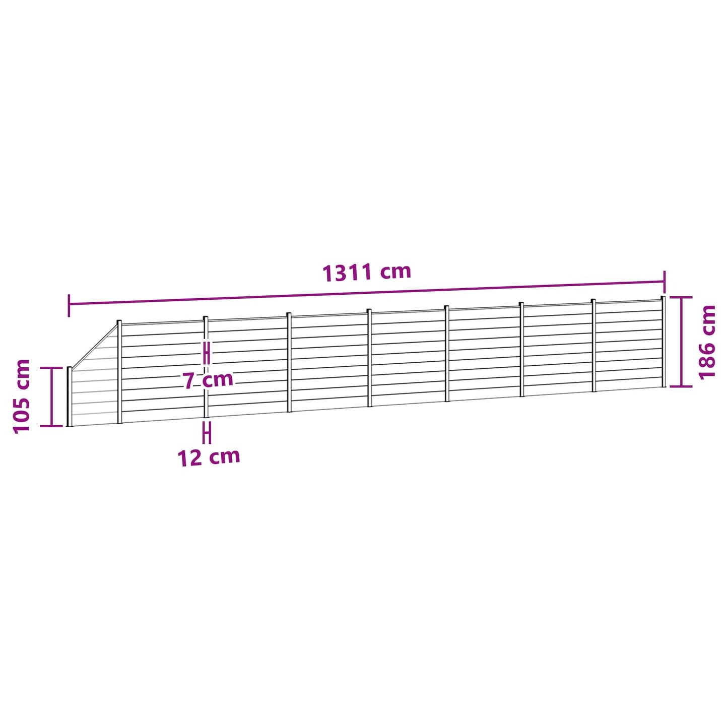 Fence Panel 8 pcs WPC and Aluminium Brown