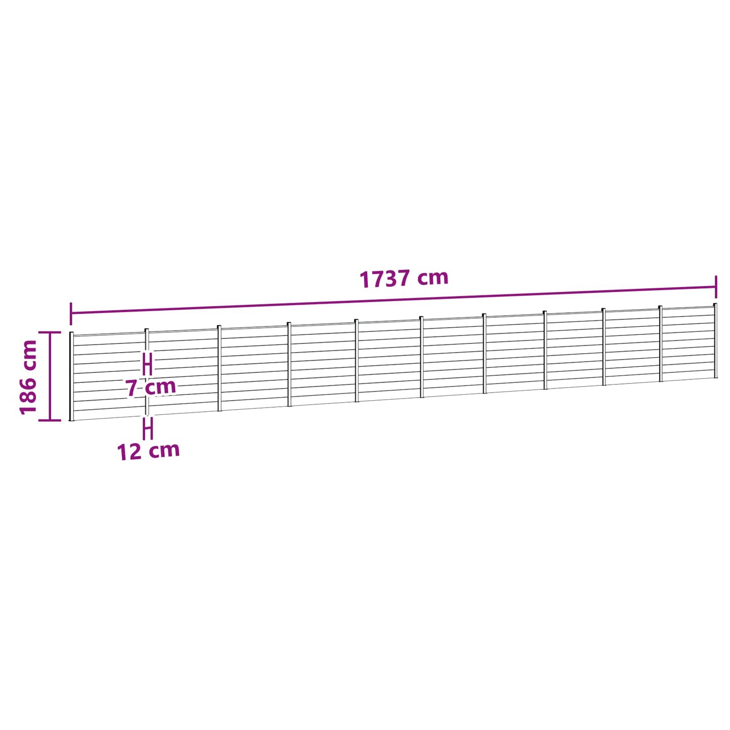 Fence Panel 10 pcs WPC and Aluminium Black
