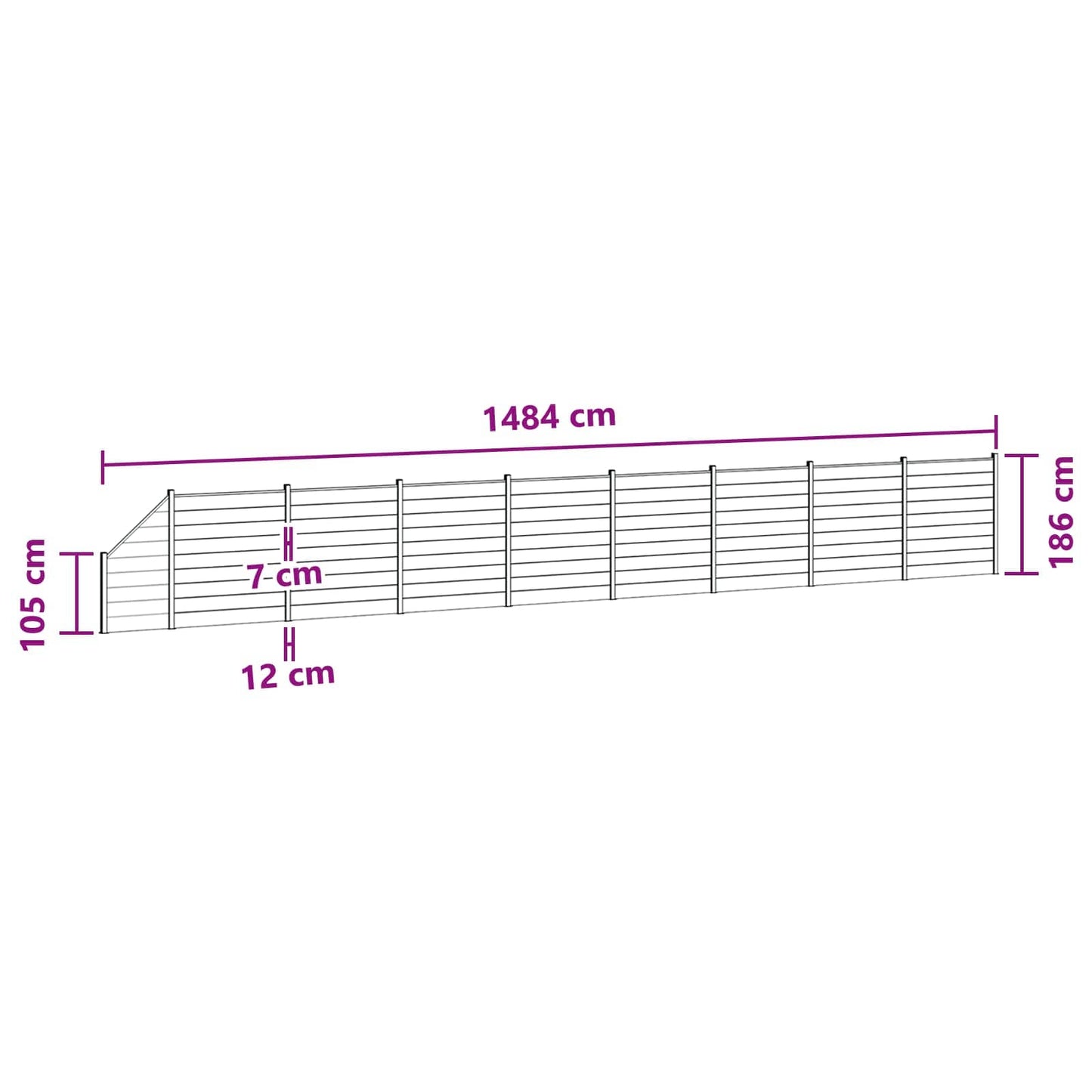 Fence Panel 9 pcs WPC and Aluminium Black