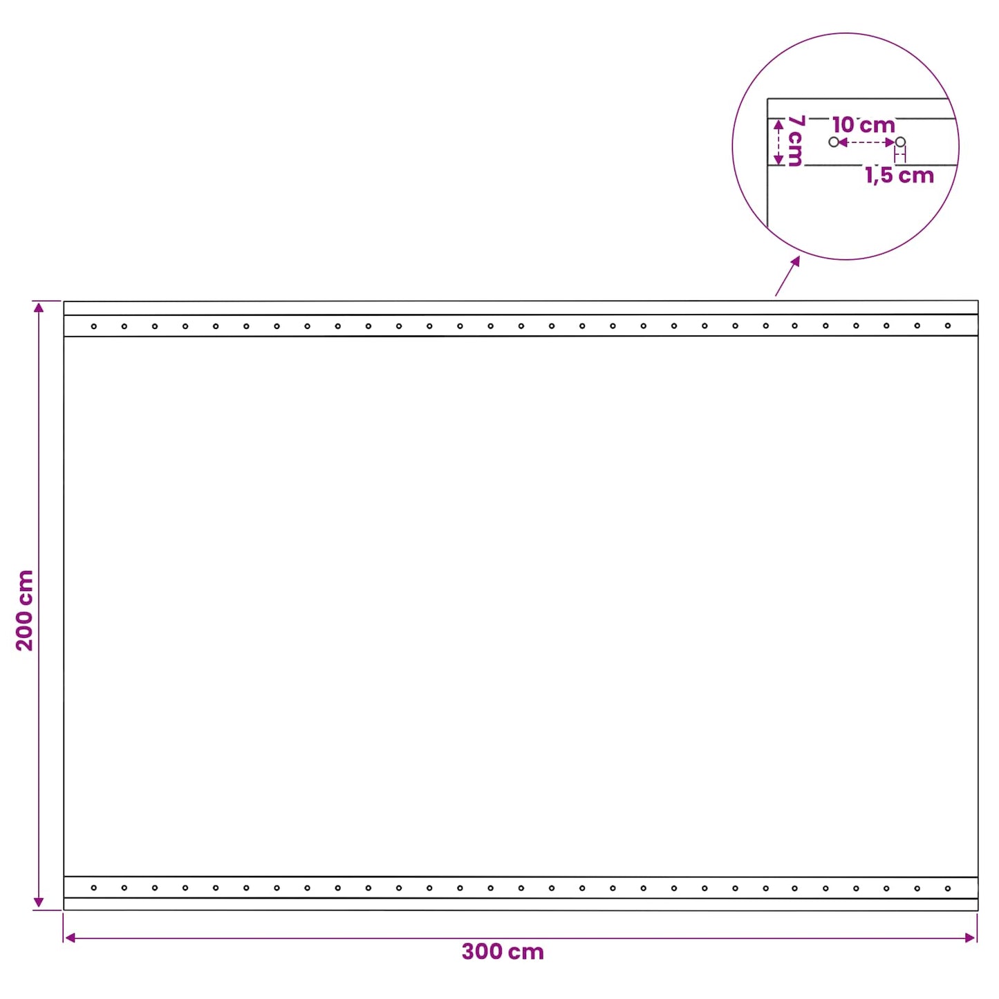 Tarpaulin with Eyelets 2 pcs Green 2 x 3 m 260 gsm PE
