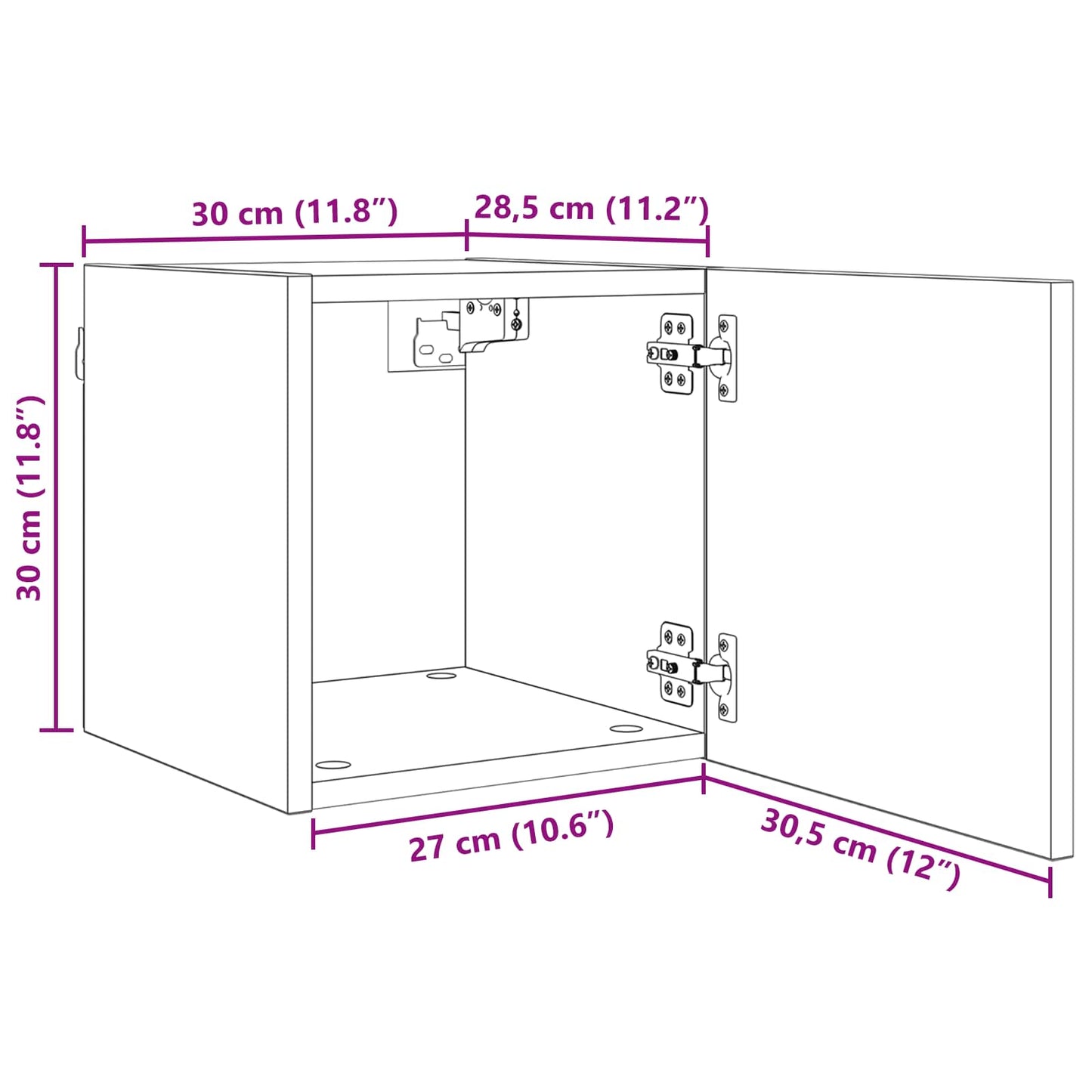 Wall Mounted TV Cabinet 4 pcs Black Oak 30.5 x 30 x 30 cm