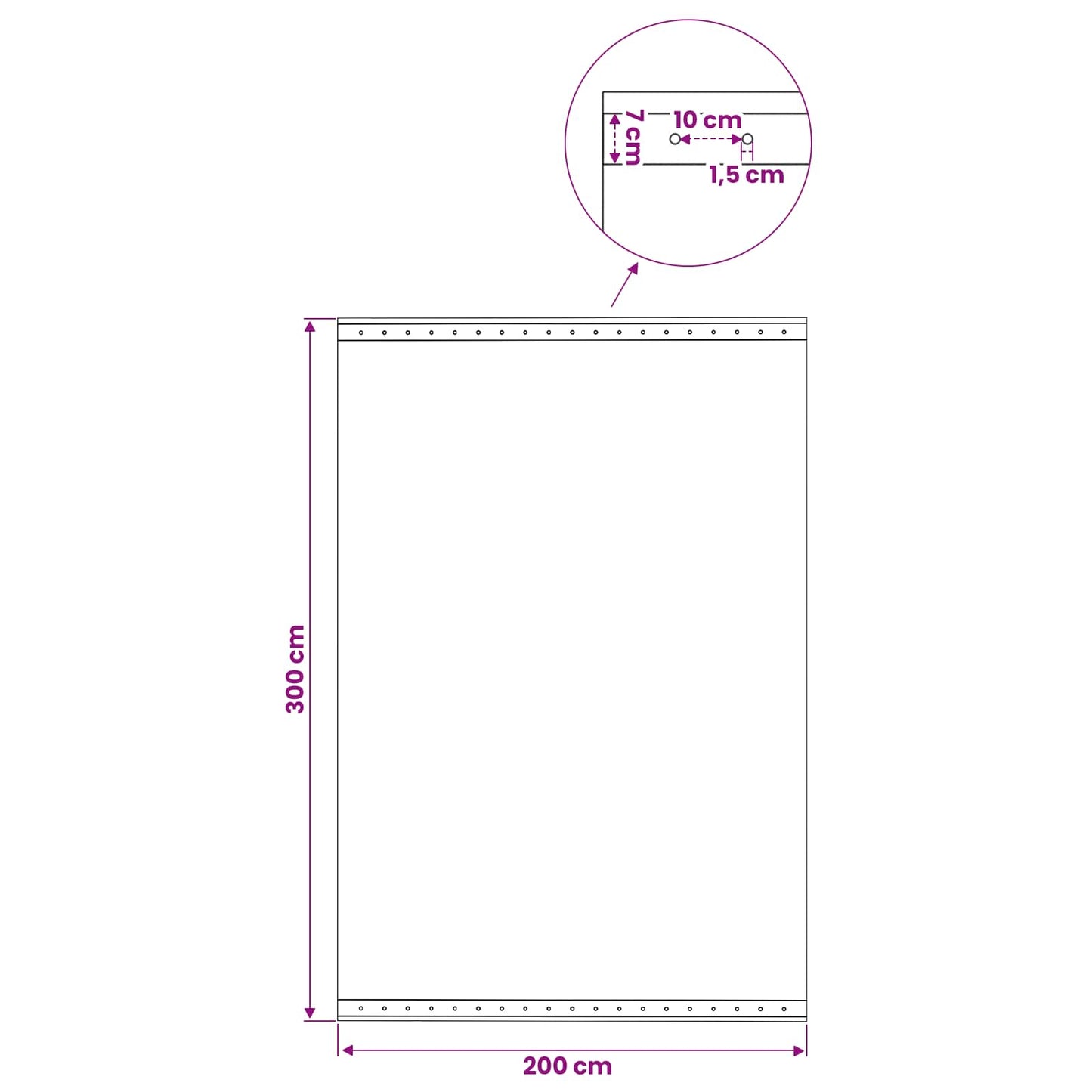 Tarpaulin with Eyelets Green 3 x 2 m 260 gsm PE