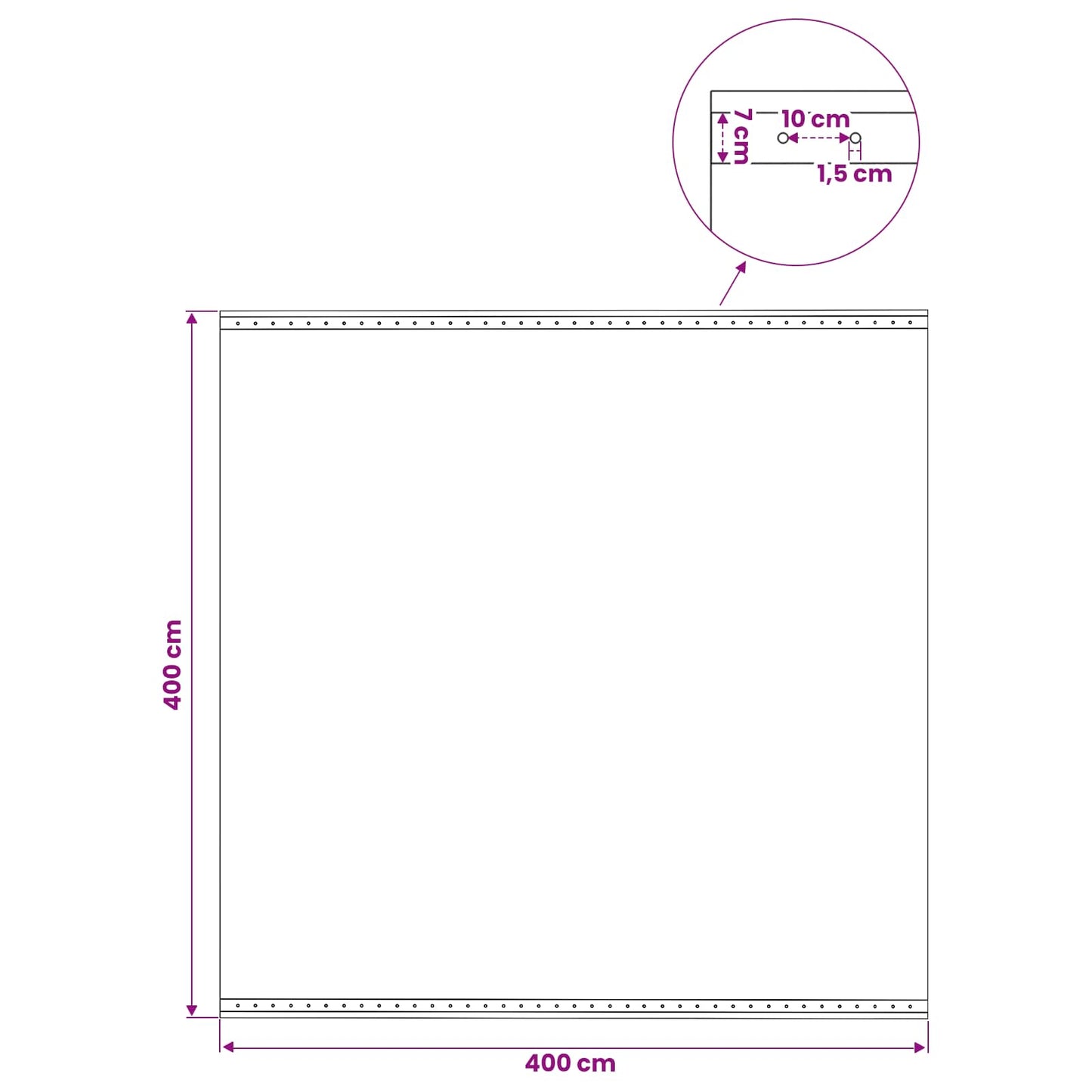 Tarpaulin with Eyelets Green 4 x 4 m 260 gsm PE