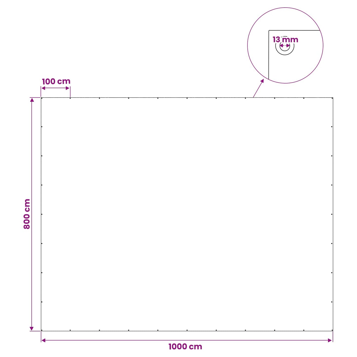 Tarpaulin with Eyelets Light Grey 8 x 10 m 260 gsm PE