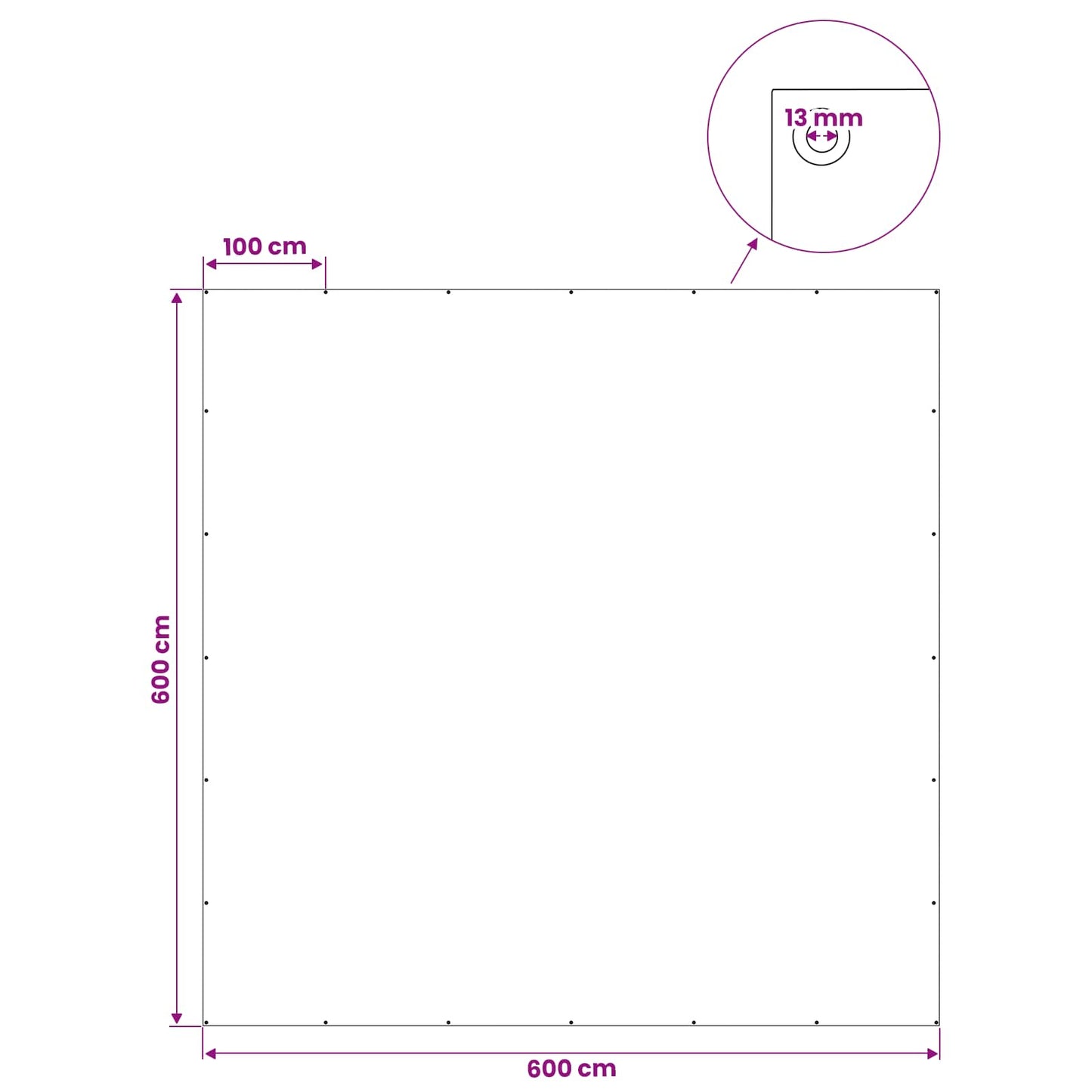 Tarpaulin with Eyelets Green 6 x 6 m 260 gsm PE
