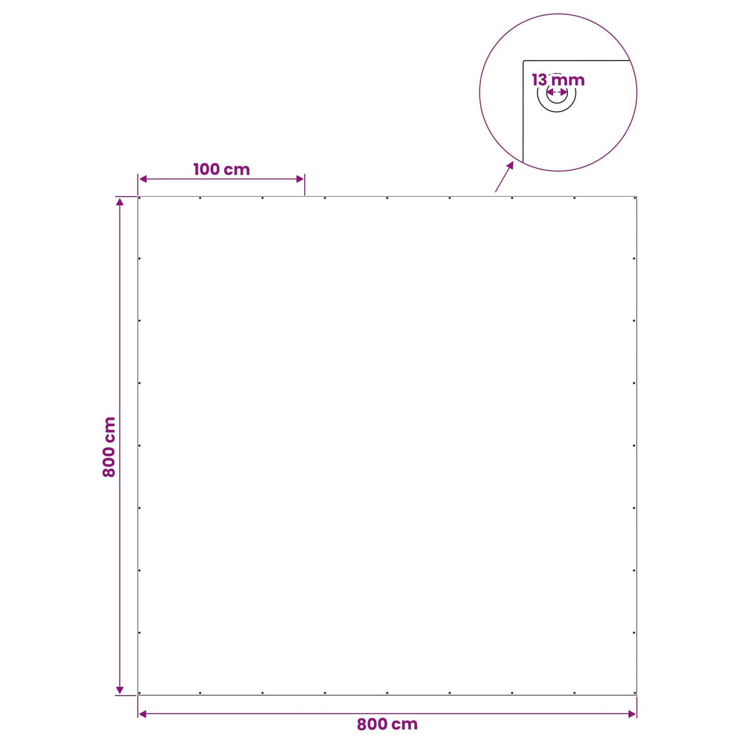 Tarpaulin with Eyelets Anthracite Grey 8 x 8 m 90 gsm PE