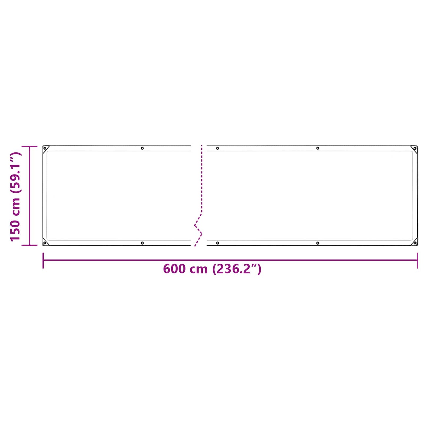 Tarpaulin 350 gsm Transparent 6 x 1.5 m PVC