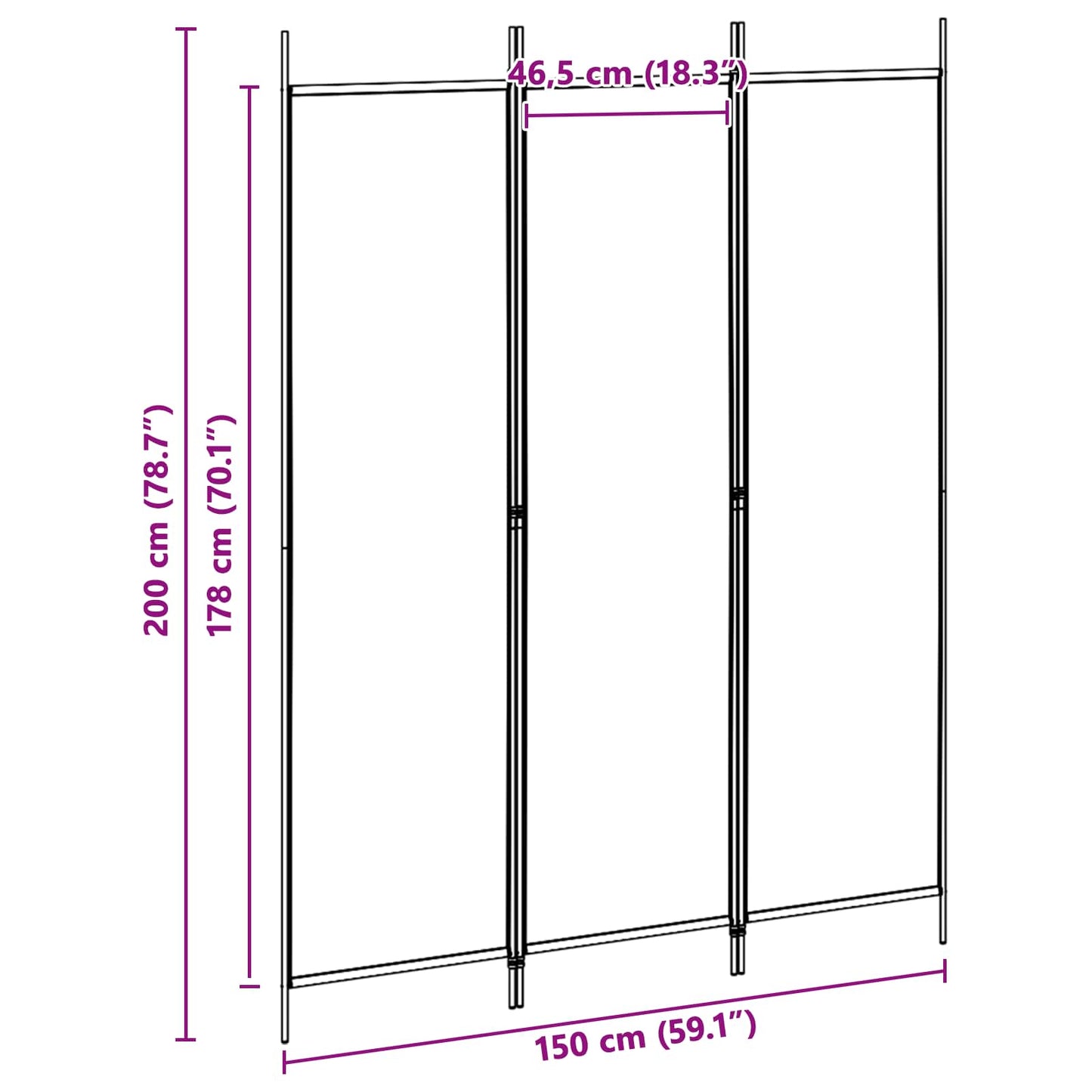 Room Divider Beige 150 x 200 cm Fabric