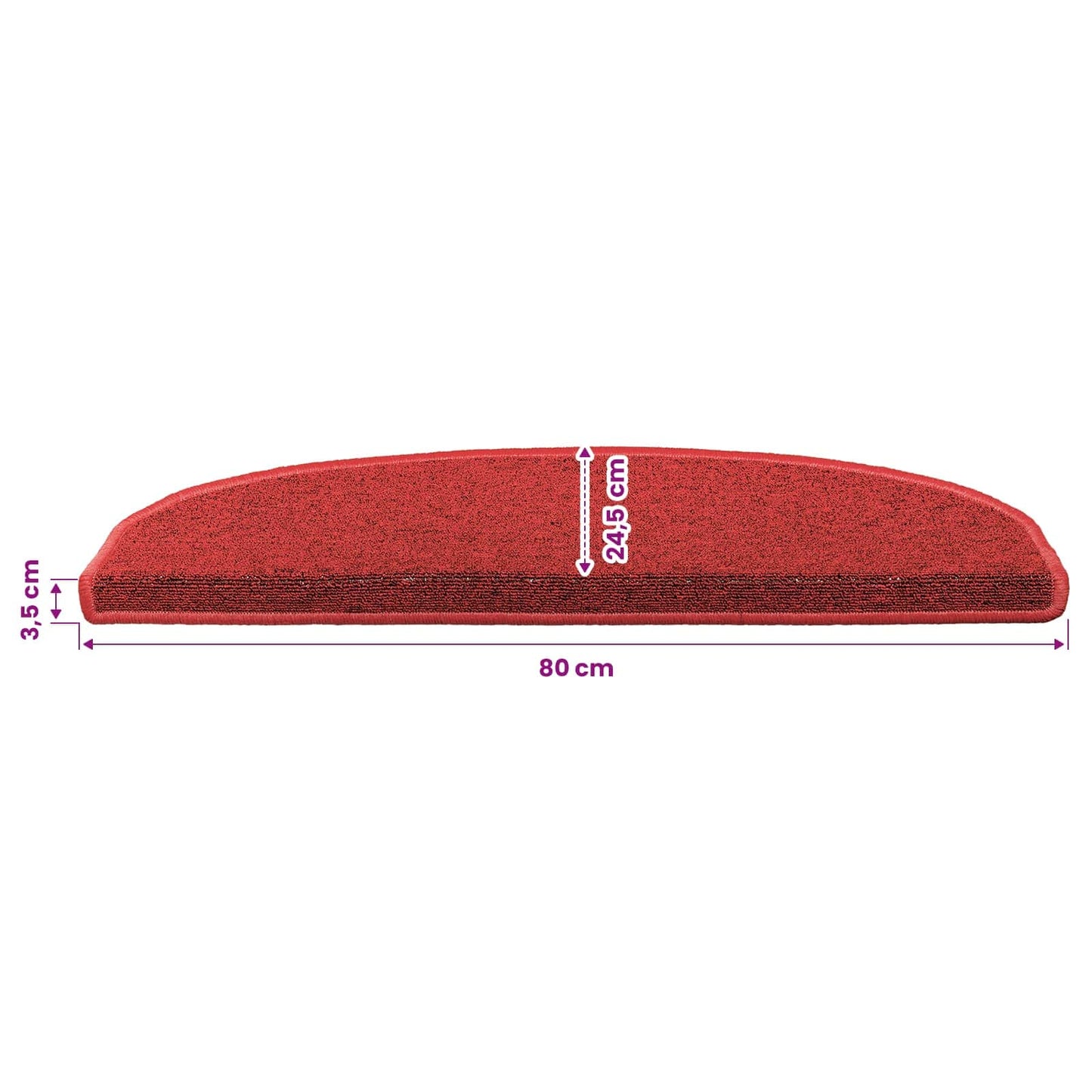 Self-adhesive Stair Mats 15 pcs Red 80 x 24.5 x 3.5 cm