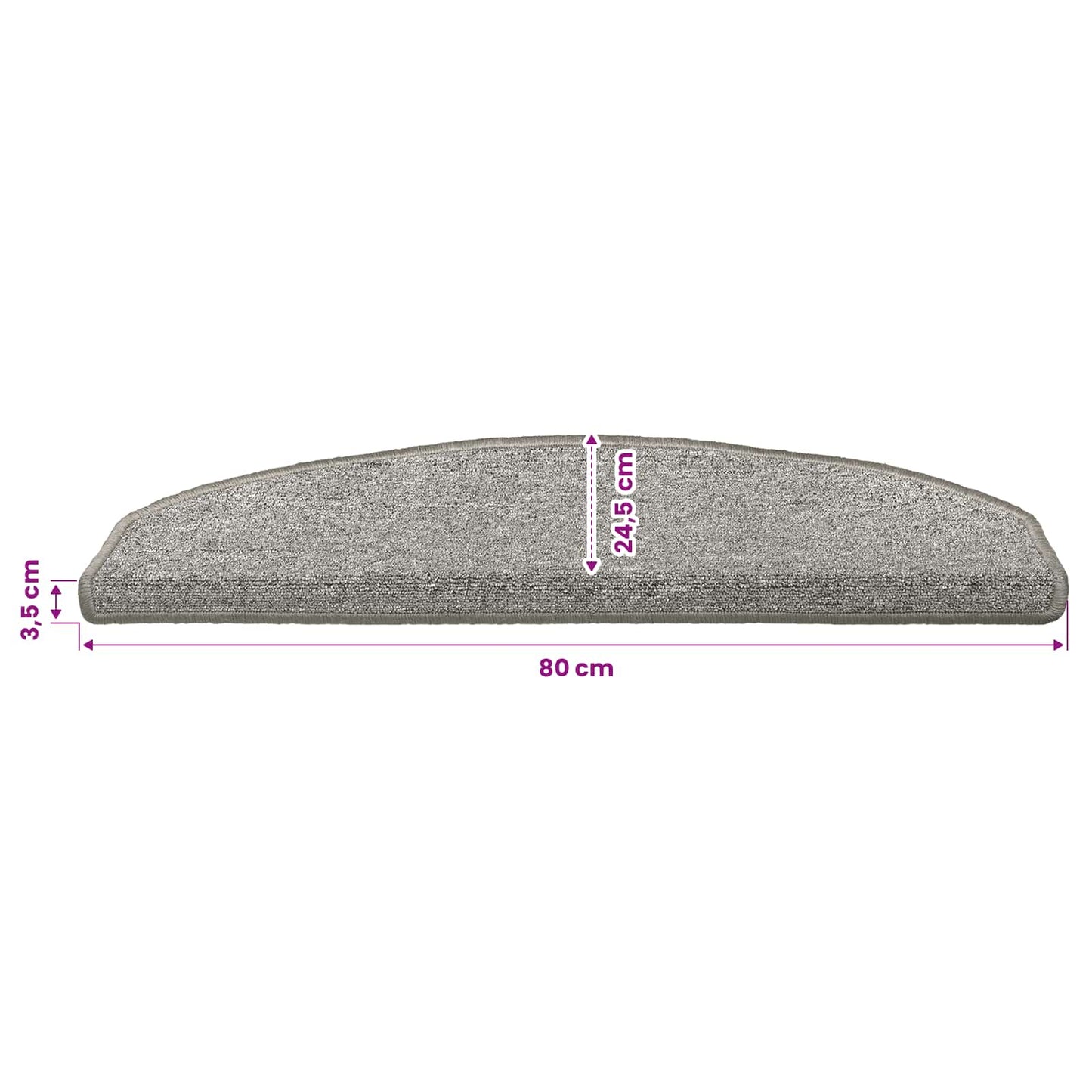Self-adhesive Stair Mats 15 pcs 80 x 24.5 x 3.5 cm Light Grey