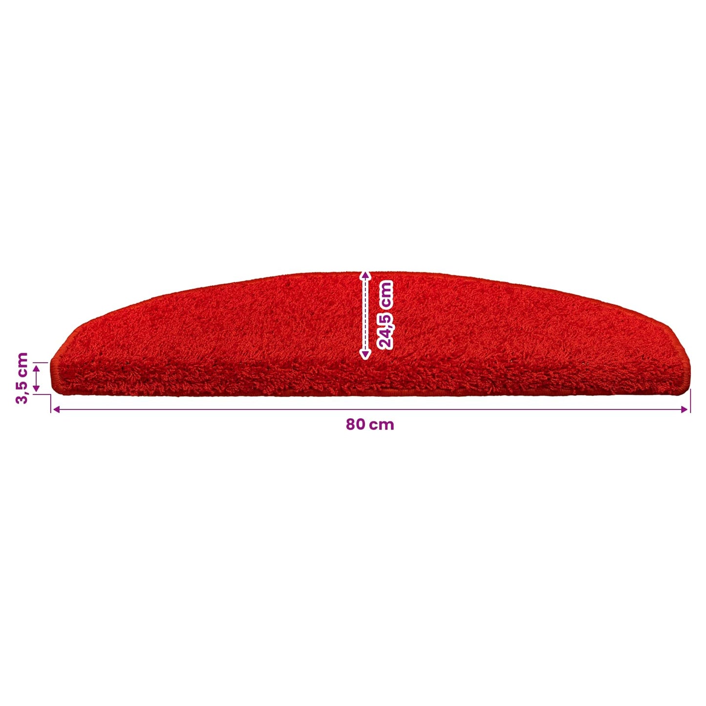 Self-adhesive Stair Mats 15 pcs Red 80 x 24.5 x 3.5 cm