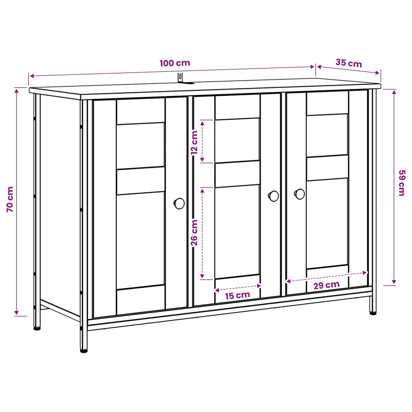 Sideboard Old Wood 100 x 35 x 70 cm Engineered Wood
