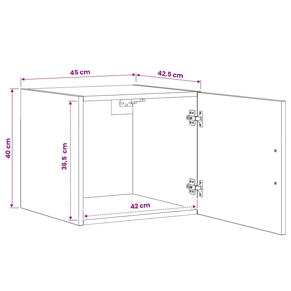 Wall Cabinet Black Oak 45 x 42.5 x 40 cm Engineered Wood