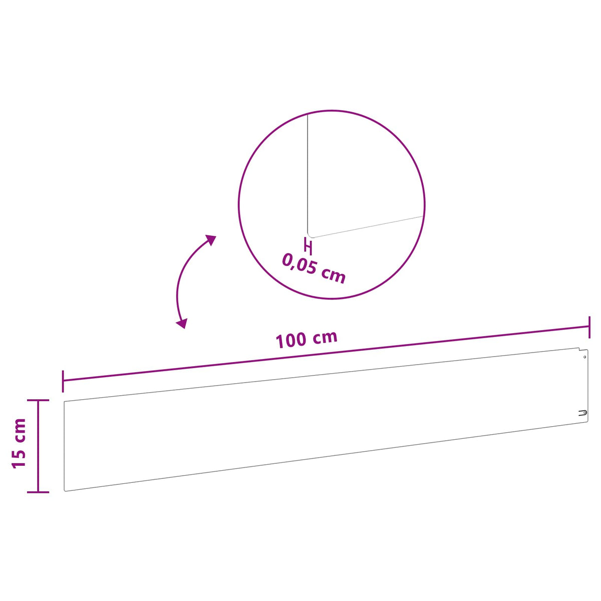 Lawn Edge with Top Fold 20 pcs 100x15cm Steel Rusty