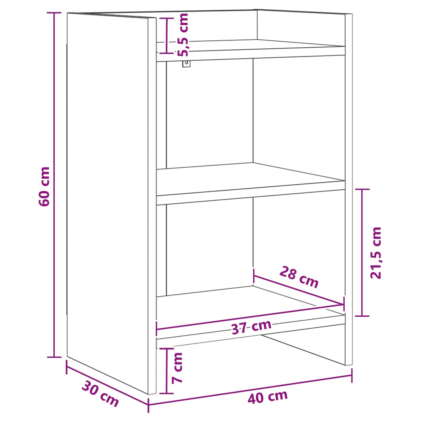 Bedside Tables Old Wood 40 x 30 x 60 cm Engineered Wood