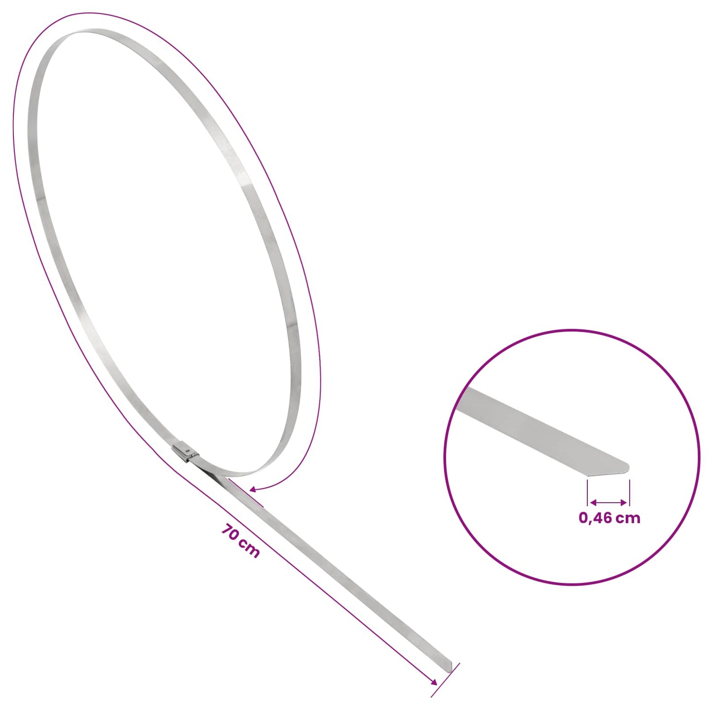 Cable Tie 250 pcs 4.6 x 700 mm Silver