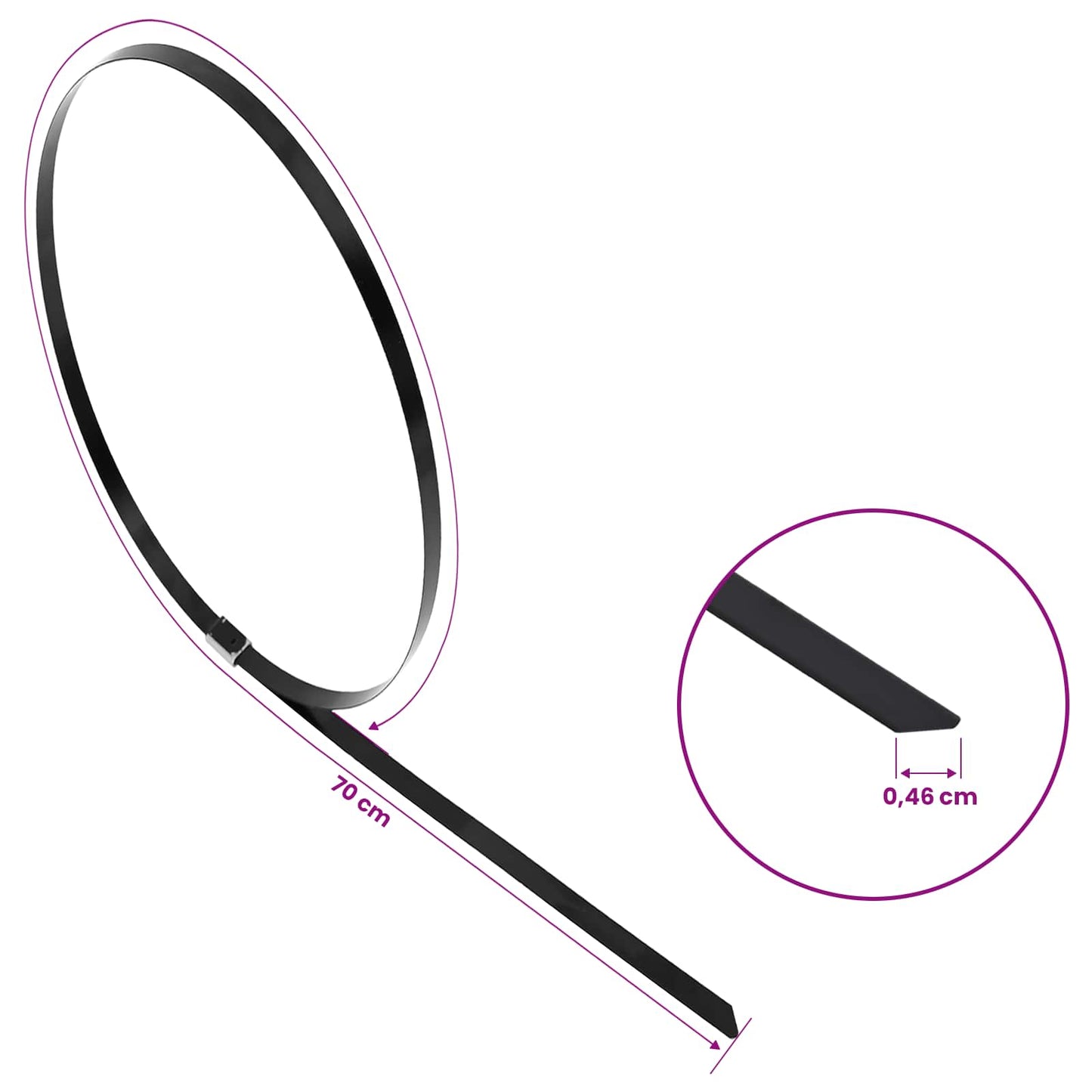 Cable Tie 250 pcs 4.6 x 700 mm Black