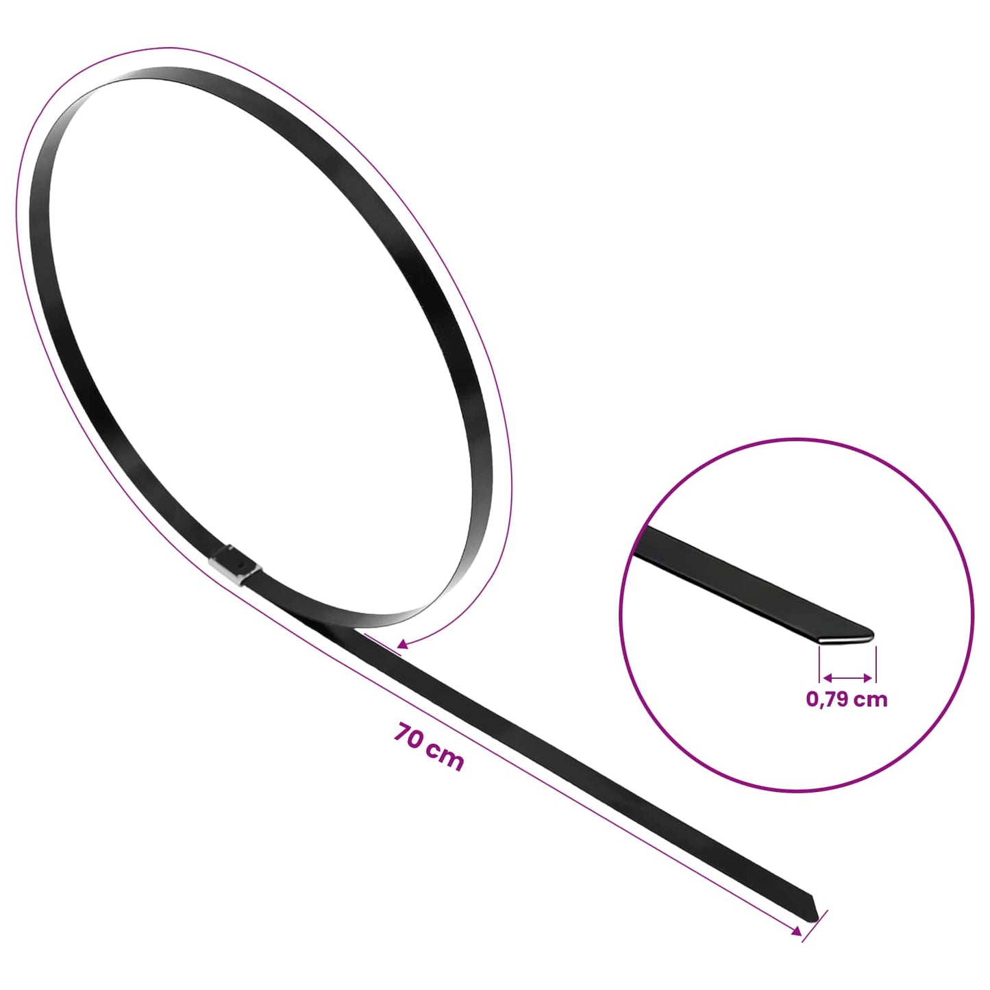 Cable Tie 250 pcs 7.9 x 700 mm Black