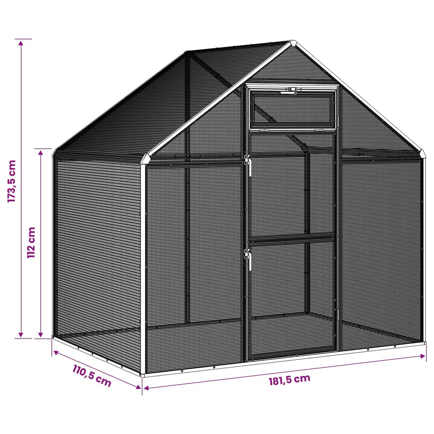 Bird Cage Anthracite 181.5 x 110.5 x 173.5 cm Welded Wire Mesh
