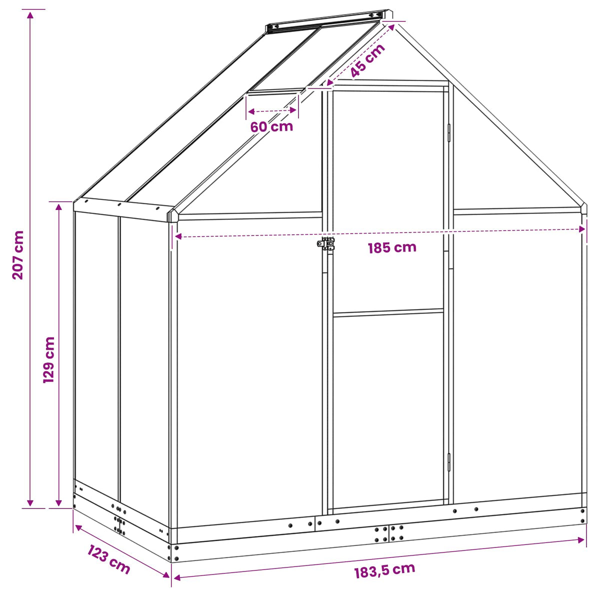 Garden Greenhouse 185 x 123 x 207 cm