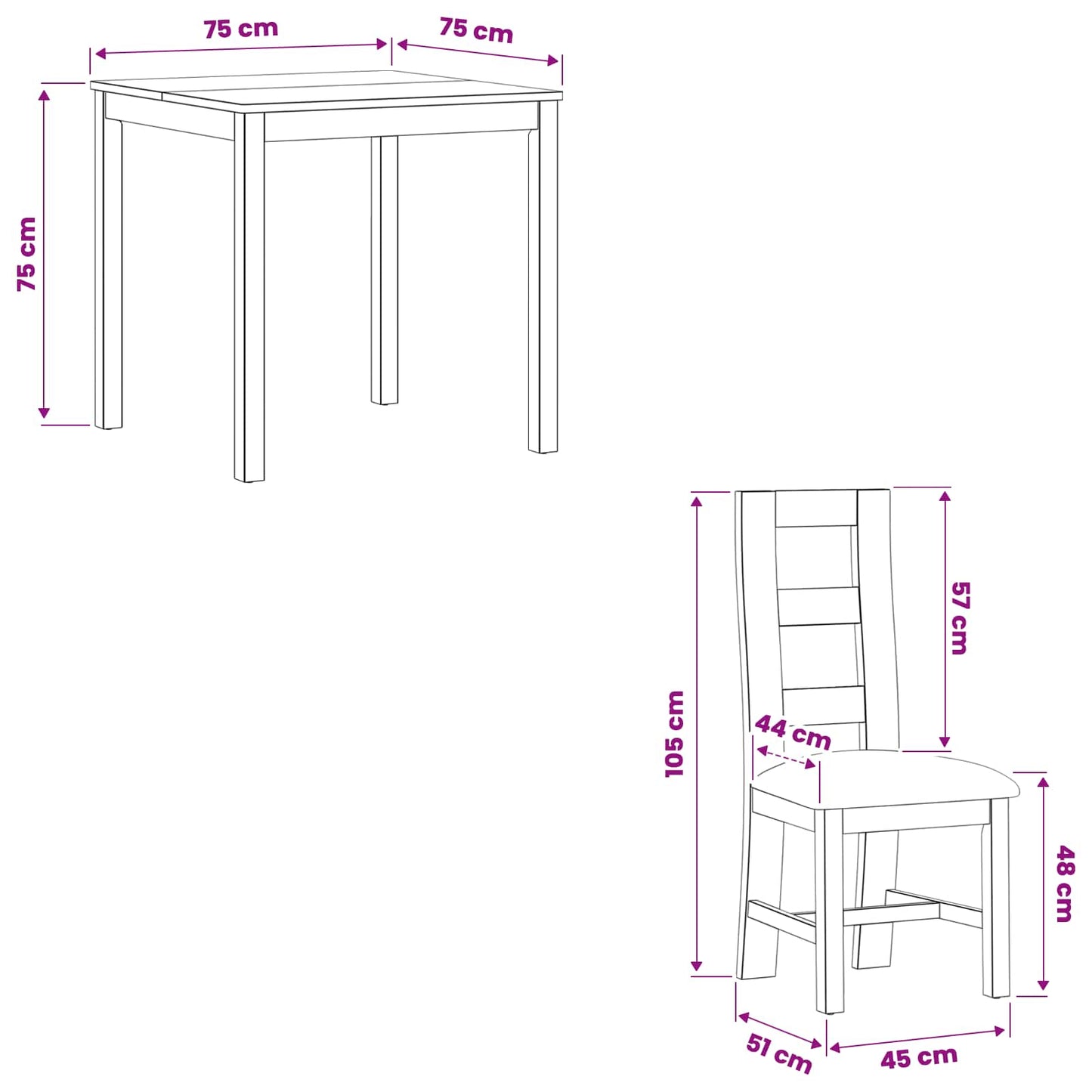 Dining Set 3 pcs Beige Solid Oak Wood