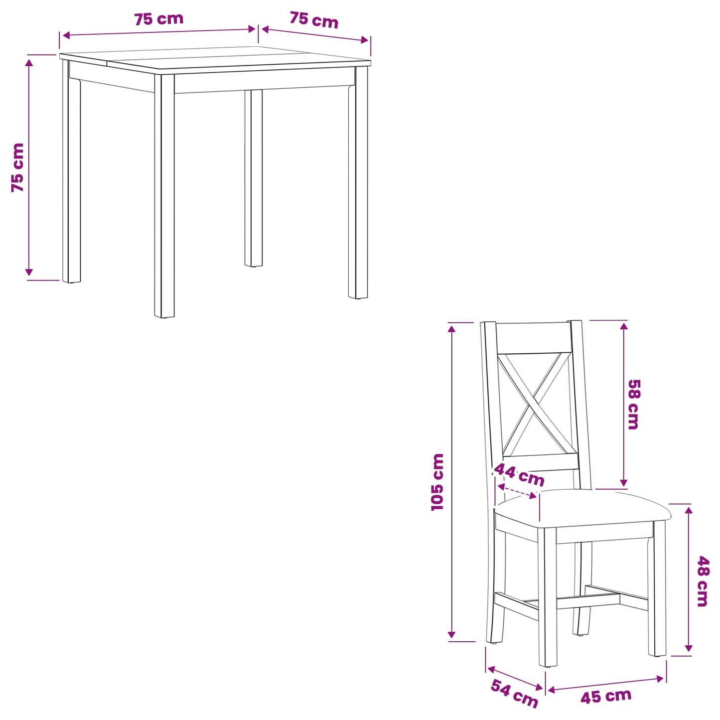 Dining Set 5 pcs Beige Solid Oak Wood