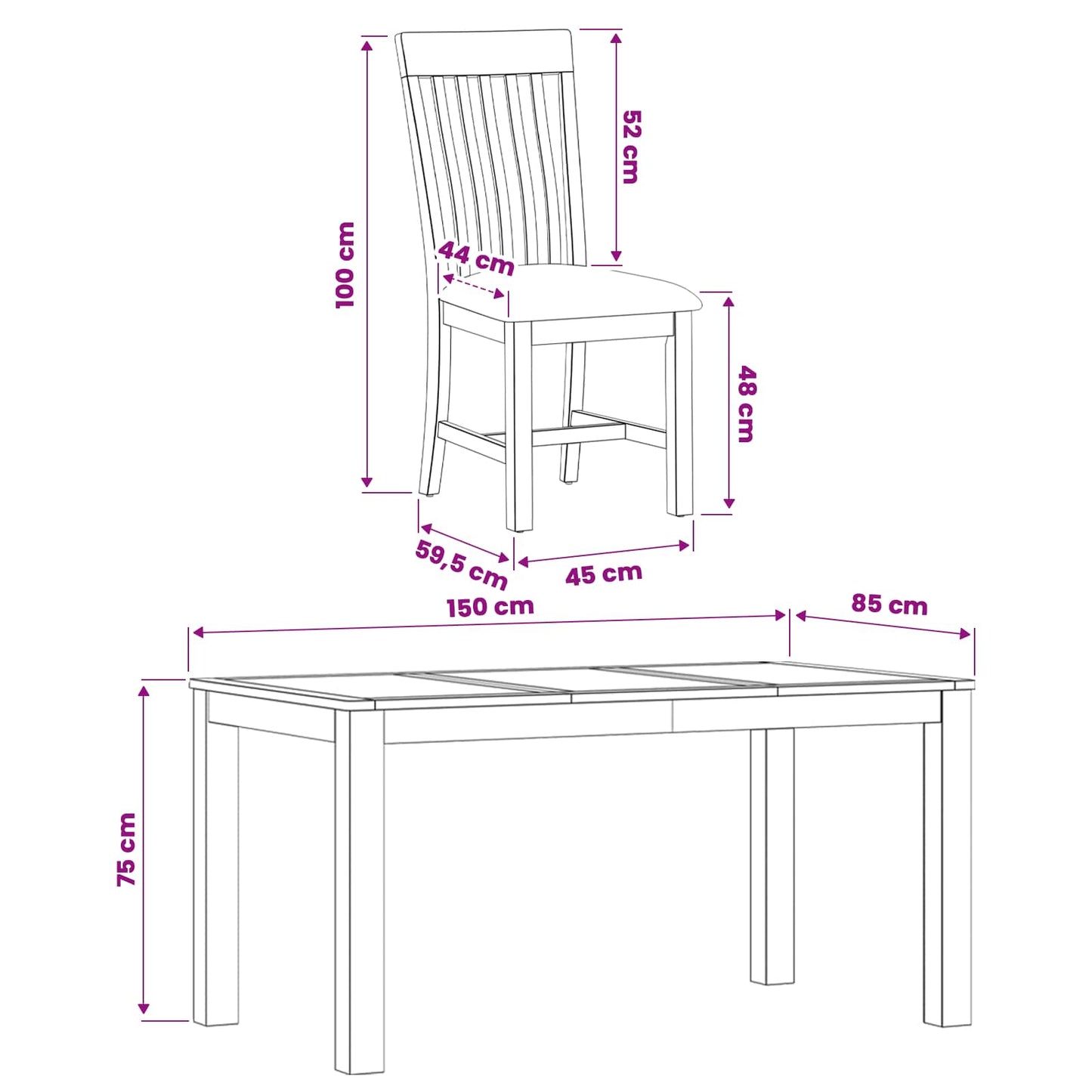 Dining Set 7 pcs Beige Solid Oak Wood