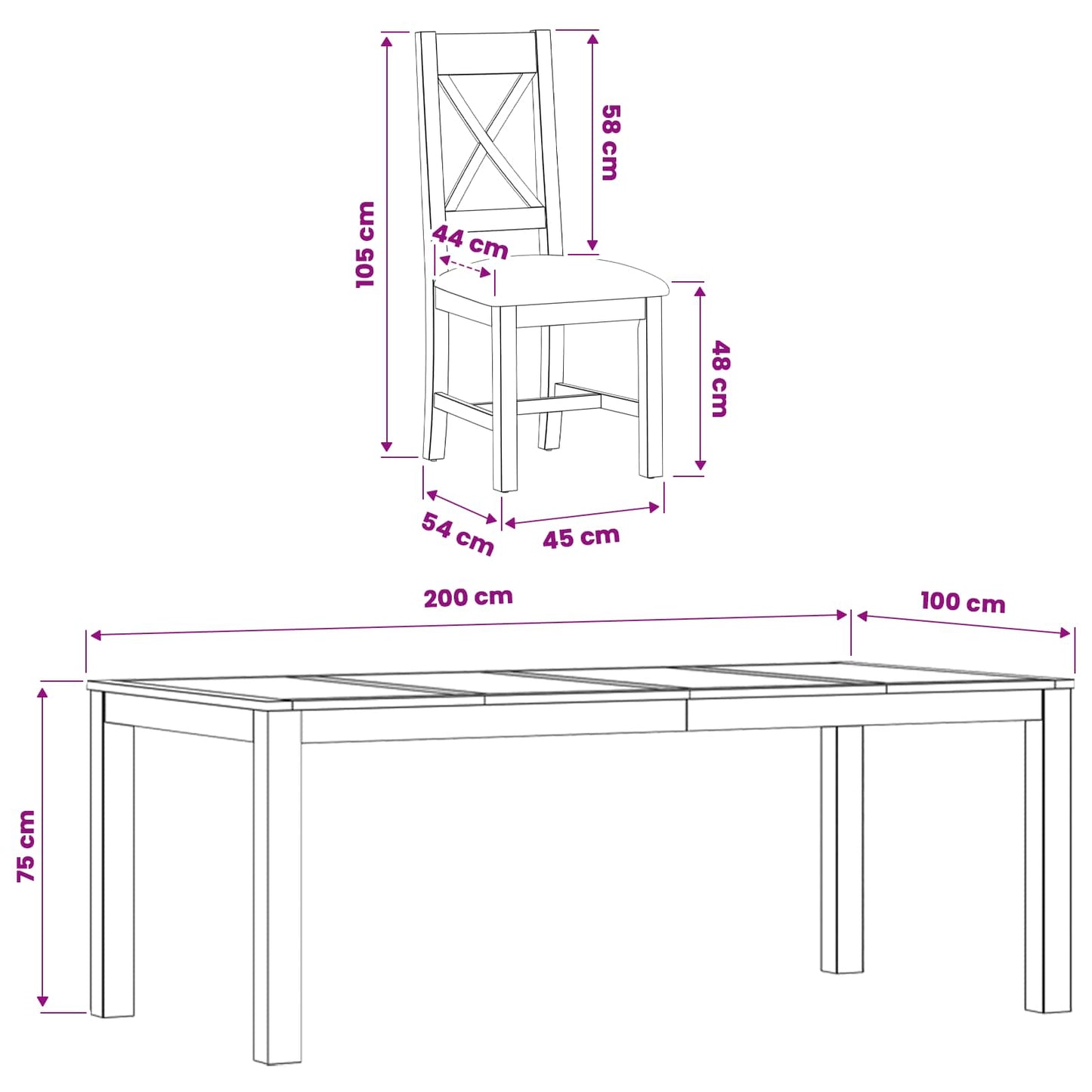 Dining Set 7 pcs Beige Solid Oak Wood