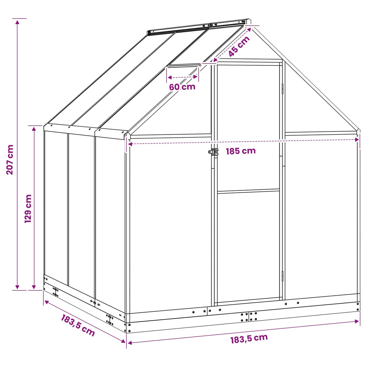 Garden Greenhouse 183.5 x 183.5 x 207 cm