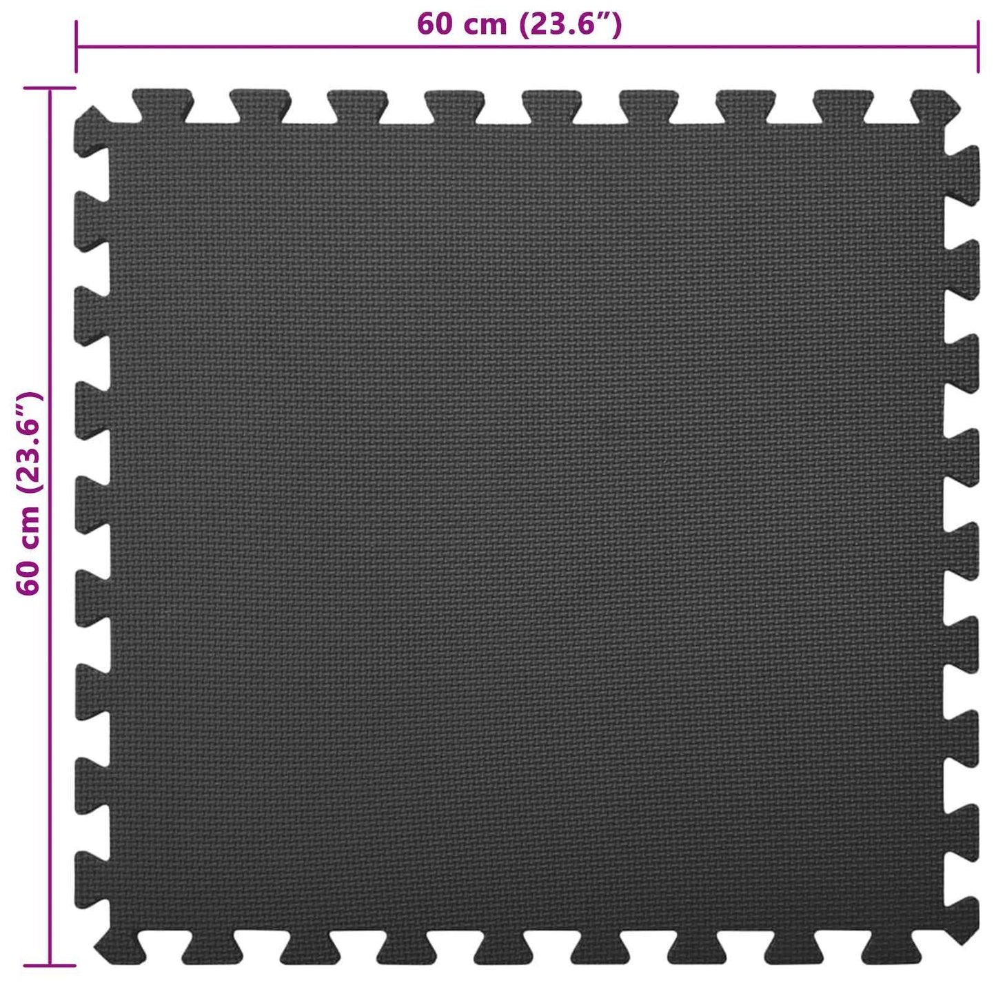 Pool Ground Mat 12 pcs Black 4.32 ㎡ EVA Foam