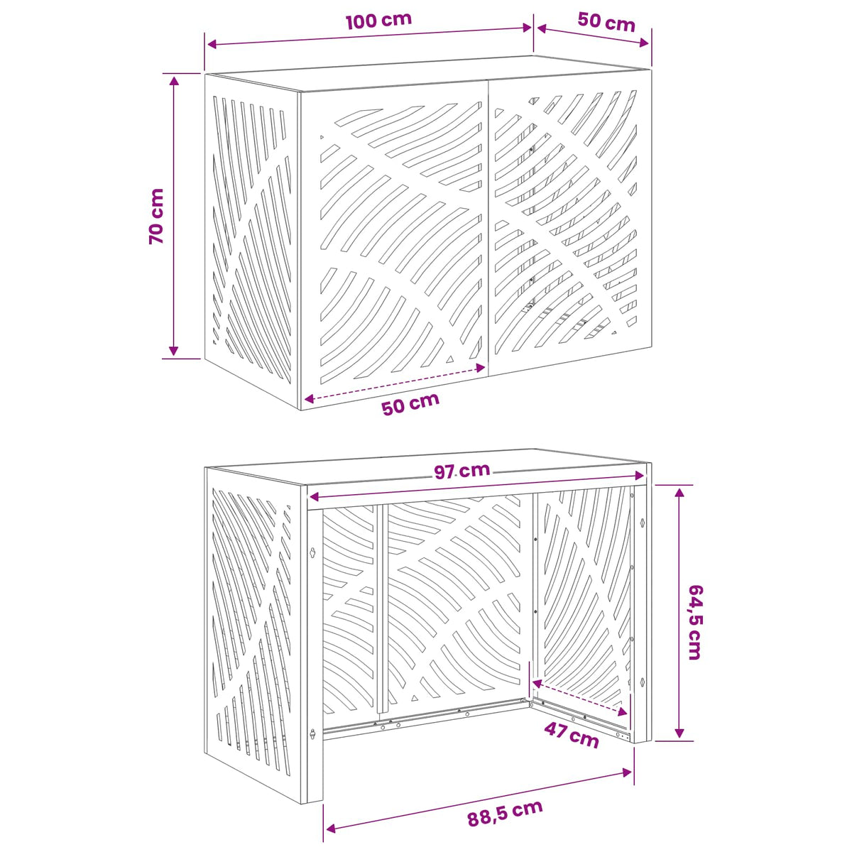 Air Conditioner Cover Silver 100 x 50 x 70 cm Galvanised Steel