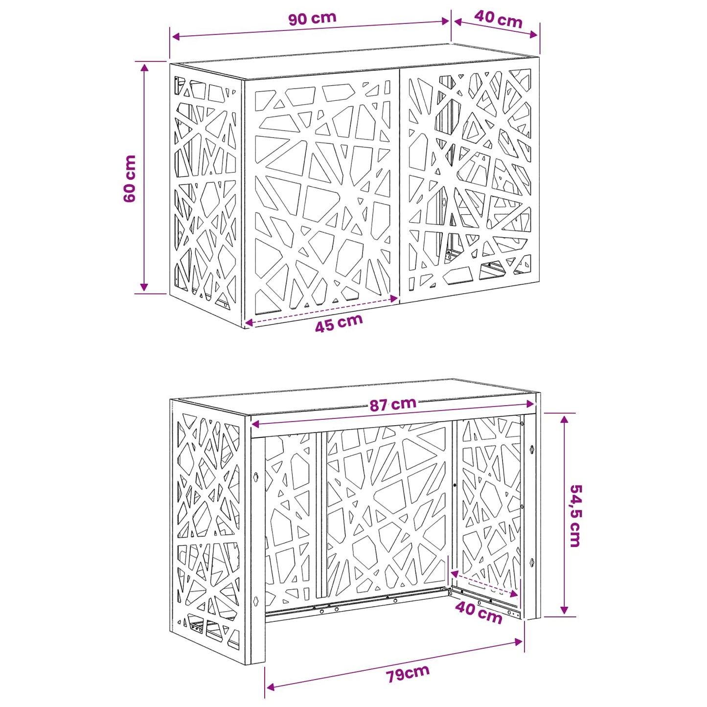 Air Conditioner Cover Anthracite 90 x 40 x 60 cm Steel