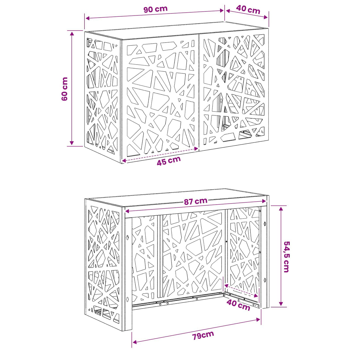 Air Conditioner Cover Anthracite 90 x 40 x 60 cm Steel