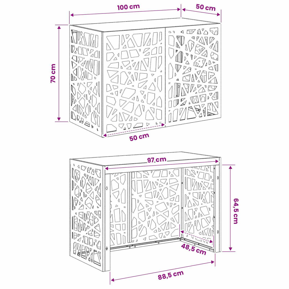Air Conditioner Cover Silver 100 x 50 x 70 cm Galvanised Steel