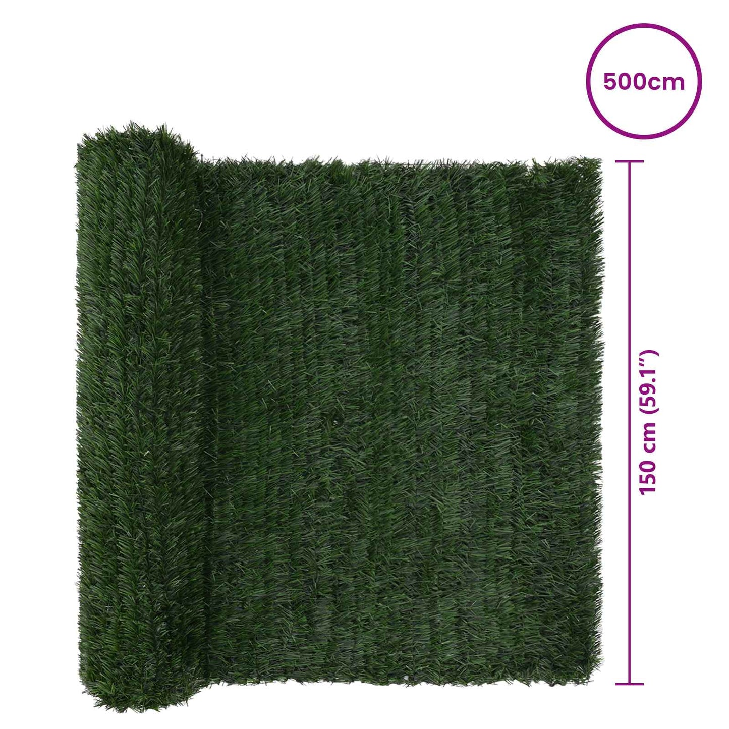 Artificial Fence Dark Green 1.5 x 5 m PVC and Steel