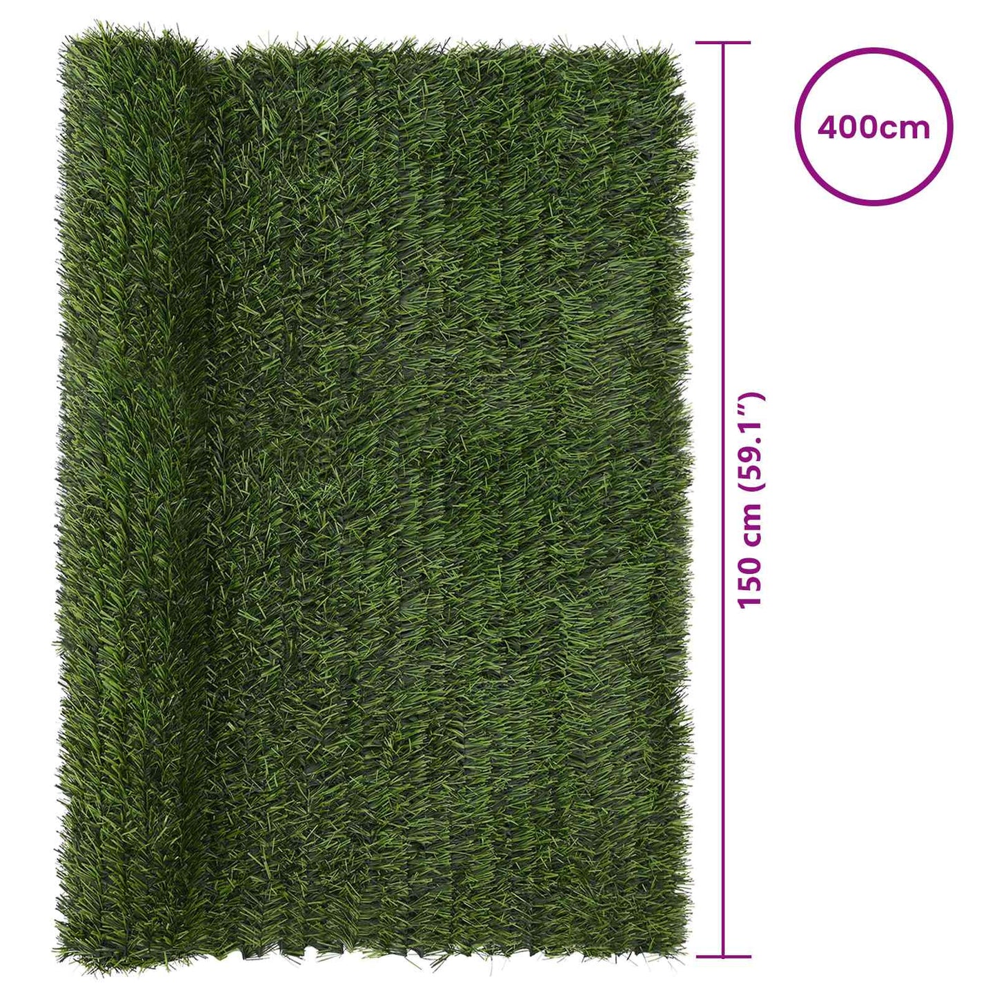 Artificial Fence Light Green 1.5 x 4 m PVC and Steel