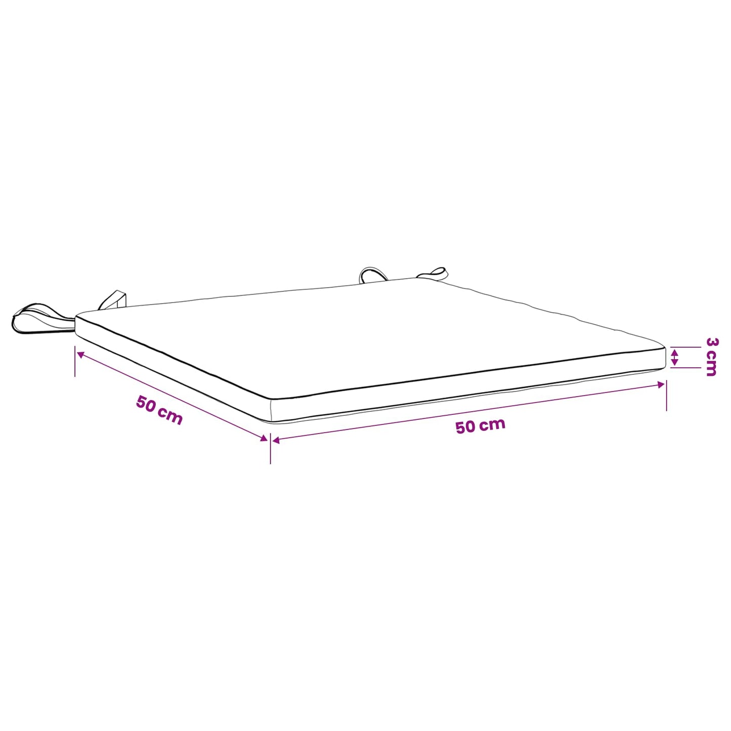 4-Piece Seat Cushions SOEST 4 pcs 100% Polyester Black