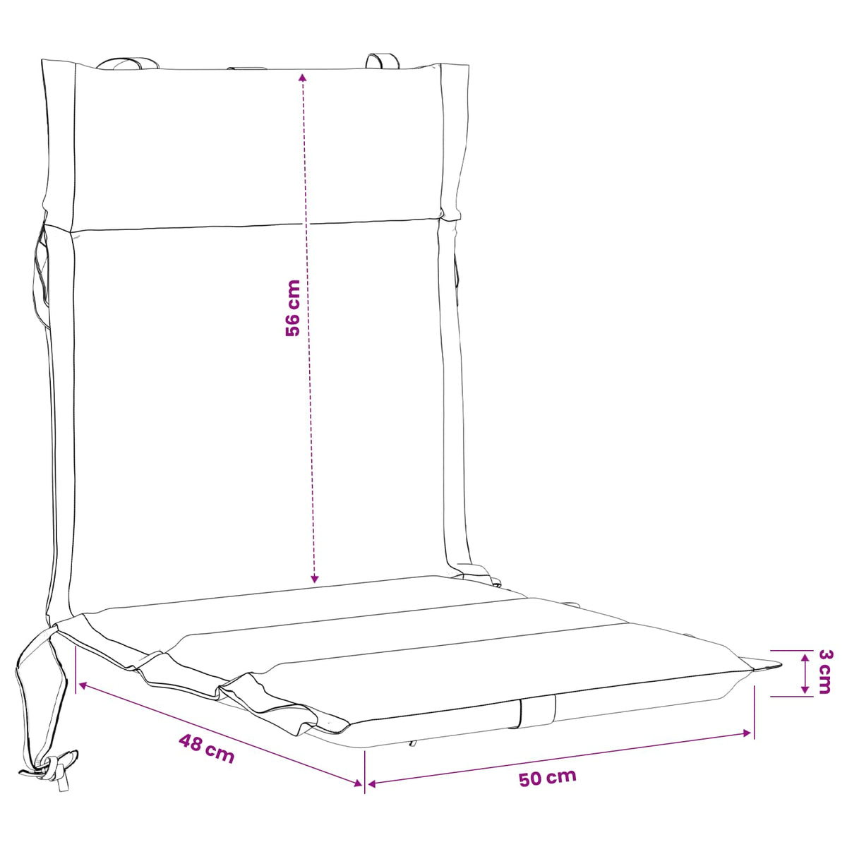 6-Piece High Back Chair Cushions GEMERT 6 pcs 100% Polyester
