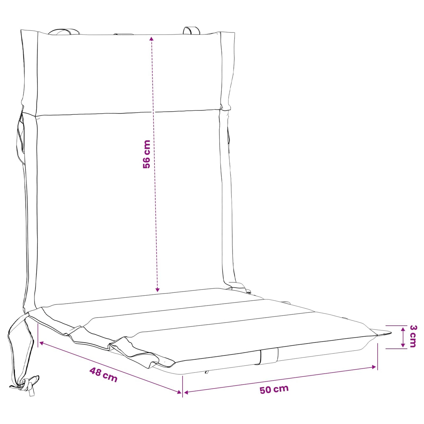 6-Piece High Back Chair Cushions GEMERT 6 pcs 100% Polyester