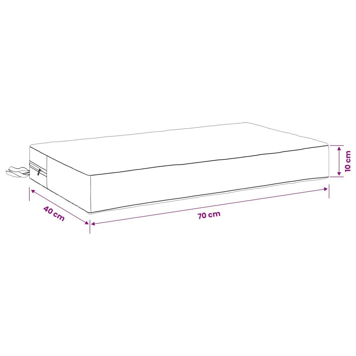 Seat Cushion SOEST 100% Polyester Leaf Pattern 70 x 40 x 10 cm