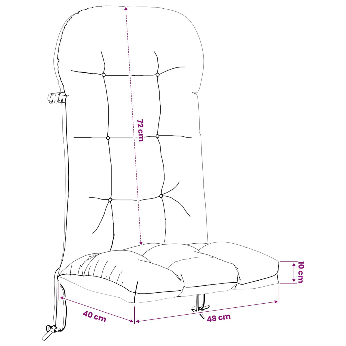 Sun Lounger Cushion PUTTEN 100% Polyester Anthracite