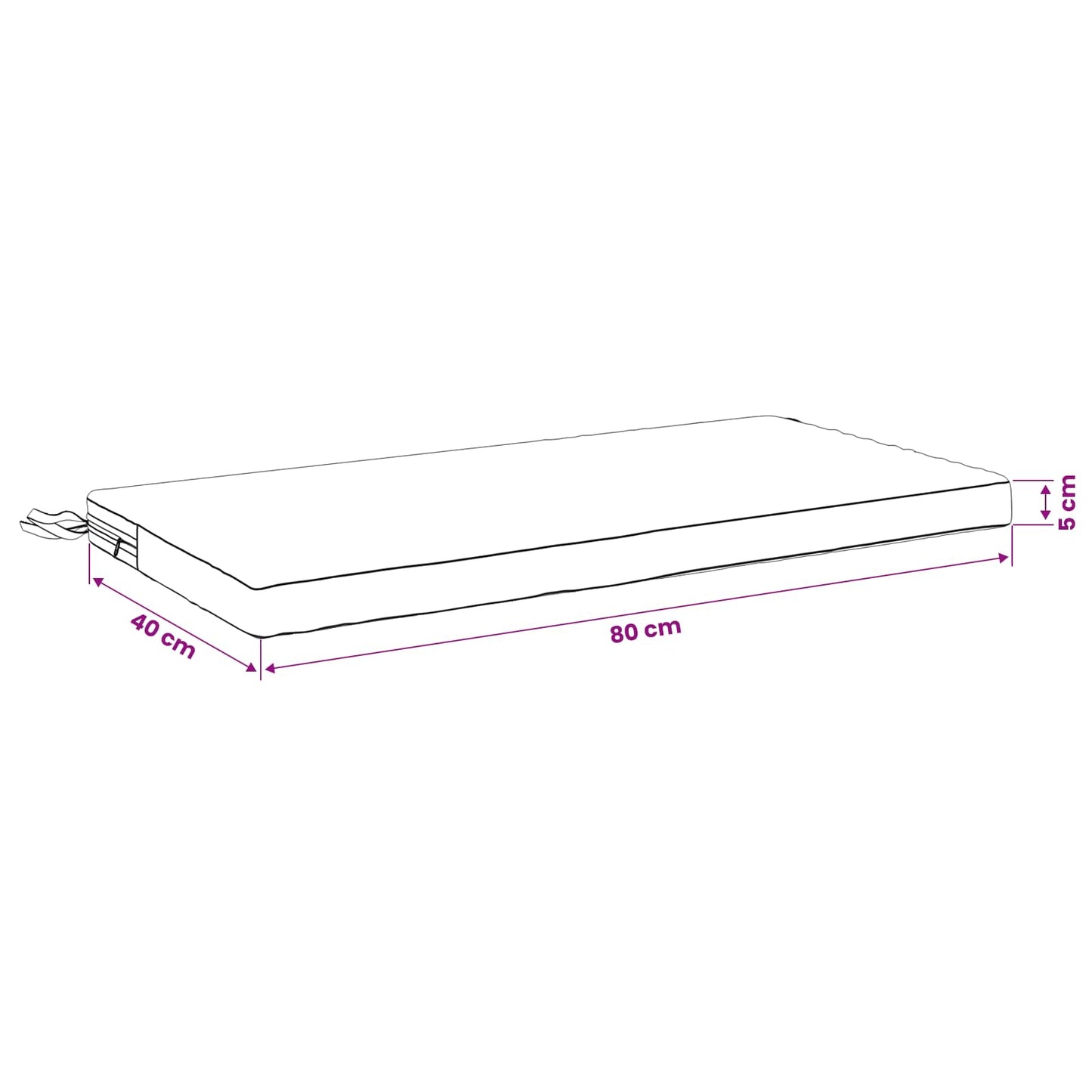 Bench Cushion SOEST 100% Polyester Red 80 x 40 x 5 cm