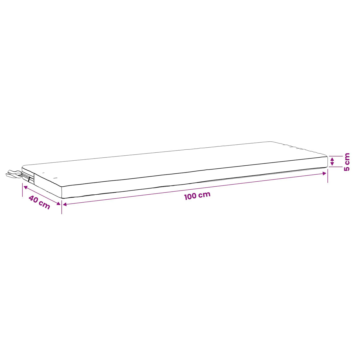 2-Piece Bench Cushions SOEST 2 pcs 100% Polyester Grey