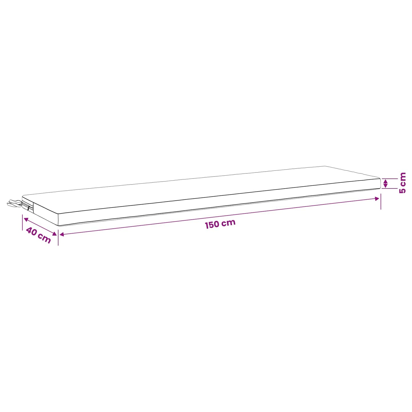Bench Cushion SOEST 100% Polyester Leaf Pattern 150 x 40 x 5 cm