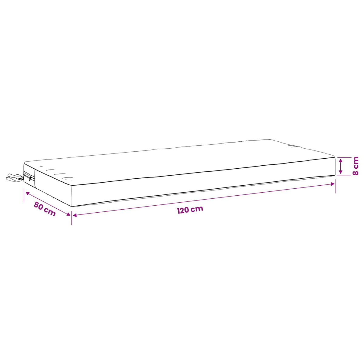 2-Piece Bench Cushions SOEST 2 pcs 100% Polyester Grey