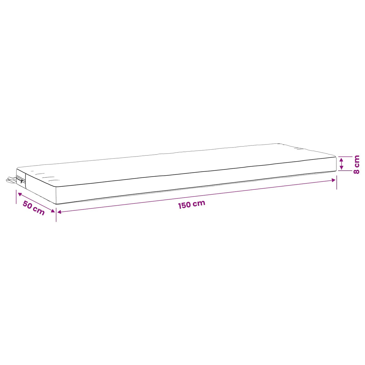 Bench Cushion SOEST 100% Polyester Taupe 150 x 50 x 8 cm