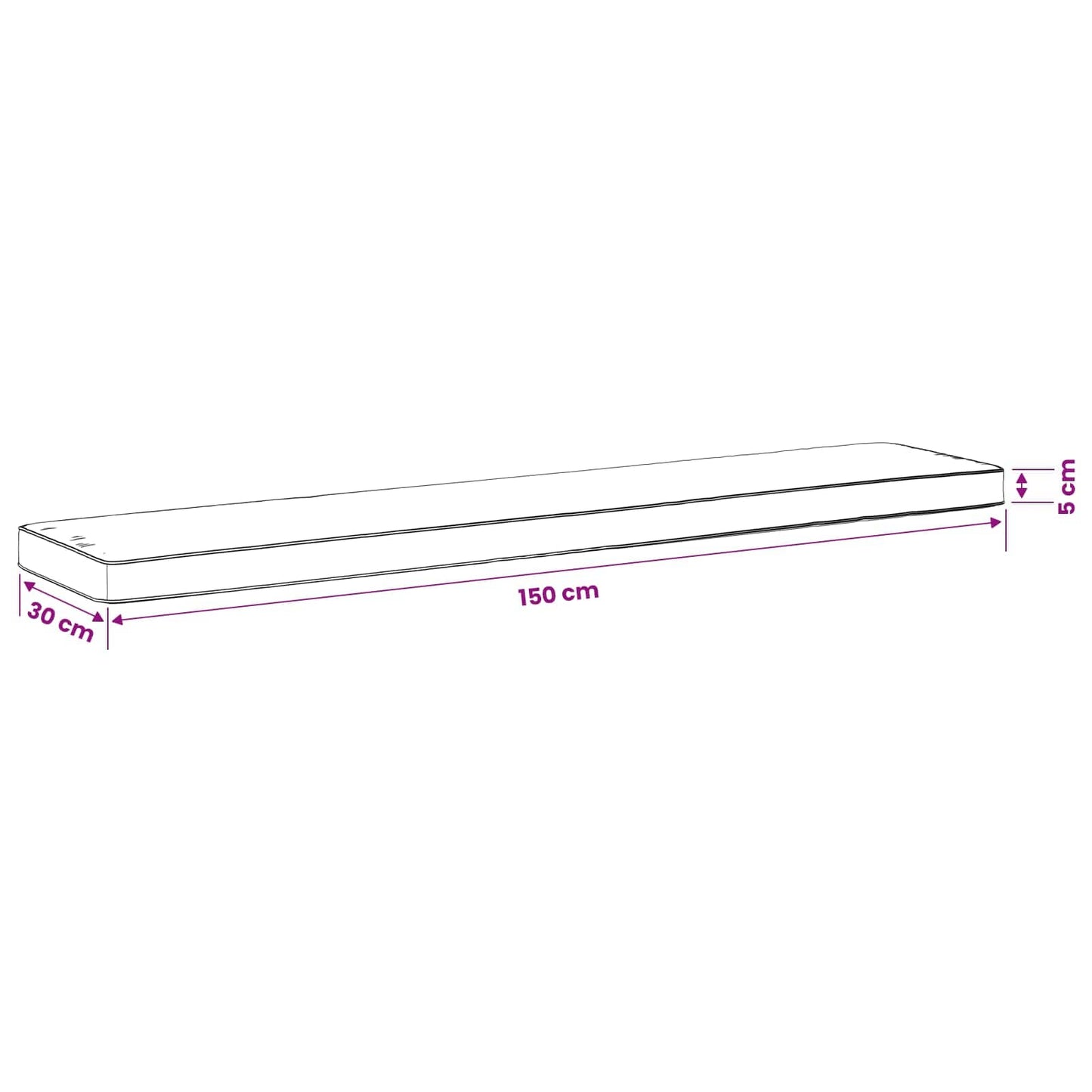 1-Piece Bench Cushion VUGHT 100% Polyester Cream
