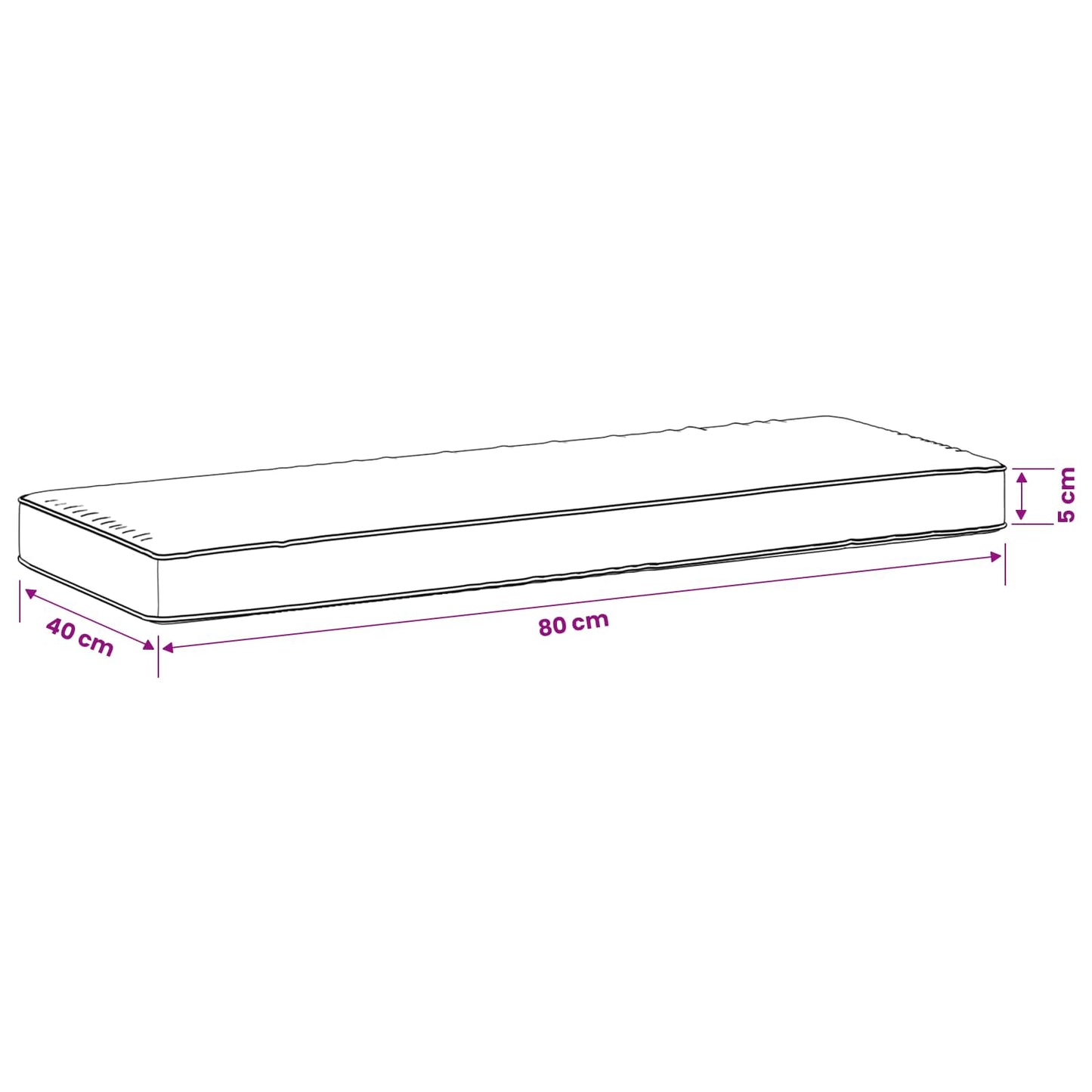 2-Piece Bench Cushions VUGHT 2 pcs 100% Polyester Black